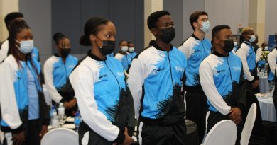 (Botswana Sports)Team Botswana at the AUSC Region 5 Youth Games send off ceremony held pre games at Ditshupo Hall.PC:Kabelo Seleka